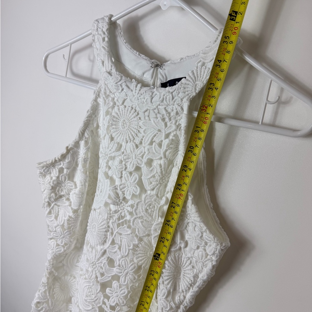 Lulus Love Poem Elegant White Lace Halter Dress Small - Picture 9 of 14